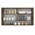 Mueble de Cocina Superior Glamy 1.20 m 2 Puertas Corredizas de Cristal 1 Nicho Marrón