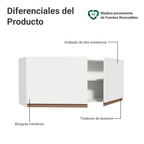Mueble de Cocina Superior Reims con 2 Puertas 120 cm x 50 cm Blanco