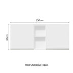 Mueble de Cocina Superior Glamy 1.50 m 2 Puertas 2 Nichos Centrales