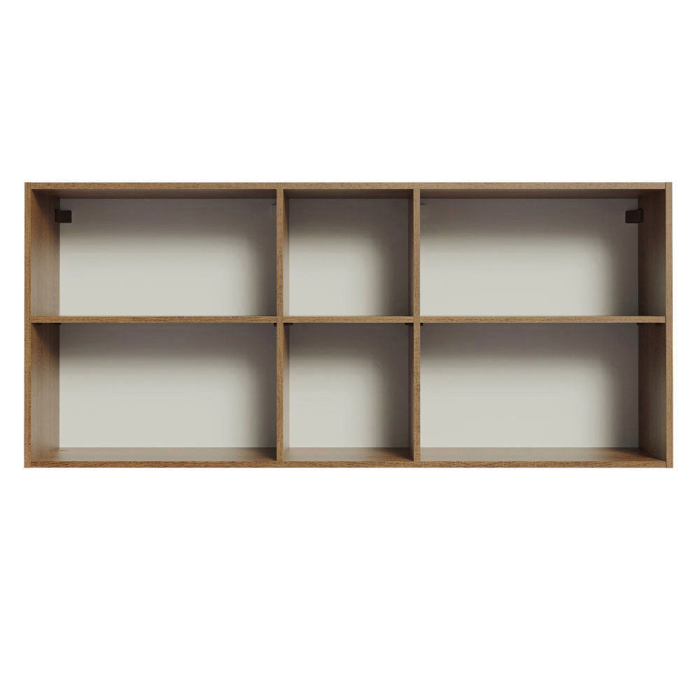 Mueble de Cocina Superior Agata 1.50 m 2 Puertas 2 Nichos Centrales Marrón/Blanco