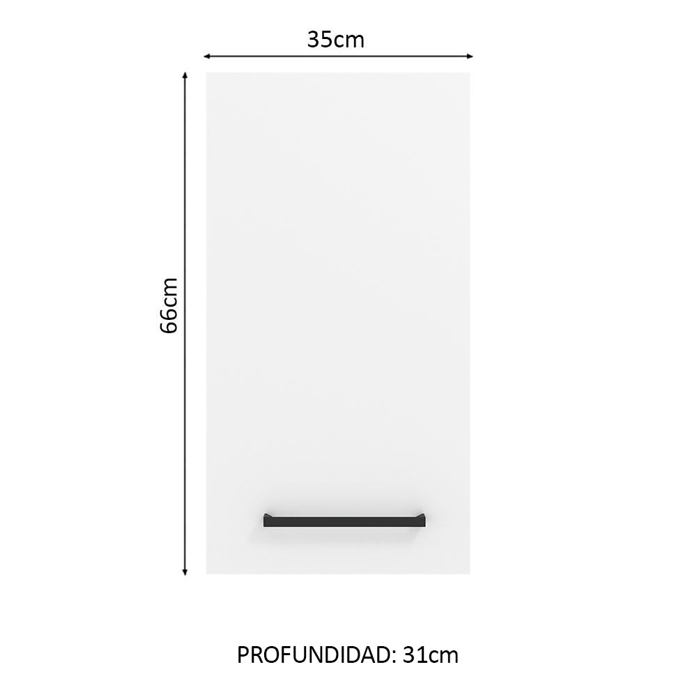 Mueble de Cocina Superior Agata 35 cm 1 Puerta Marrón/Blanco