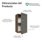 Mueble de Cocina Superior Vik 35 cm 1 Puerta Marrón/Gris