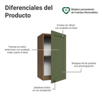 Mueble de Cocina Superior Vik 35 cm 1 Puerta Marrón/Verde