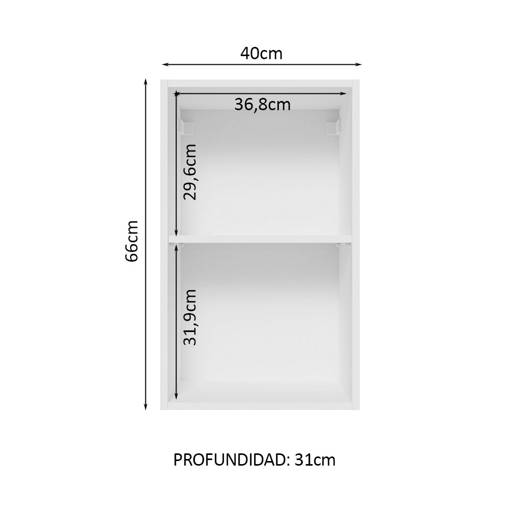 Mueble de Cocina Superior Glamy 40 cm 1 Puerta Blanco/Negro
