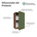 Mueble de Cocina Superior Vik 40 cm 1 Puerta Marrón/Verde
