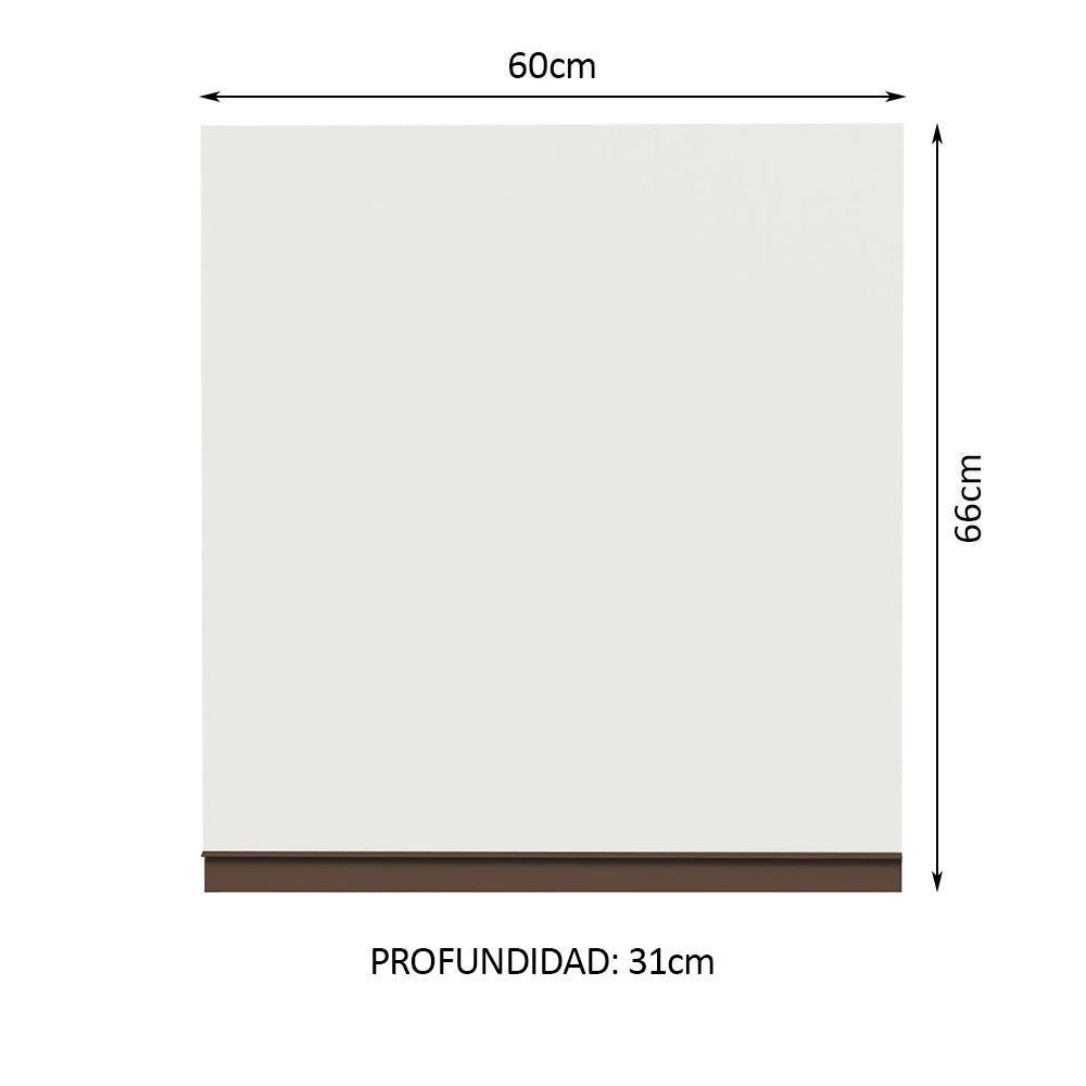 Mueble de Cocina Superior Reims 60 cm 1 Puerta Blanco