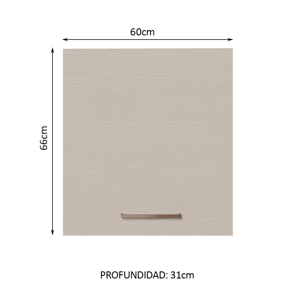 Mueble de Cocina Superior Agata 60 cm 1 Puerta Blanco/Crema