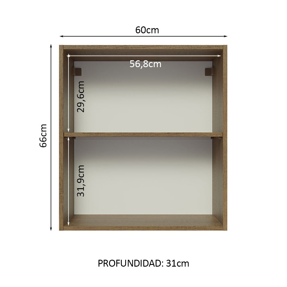 Mueble de Cocina Superior Glamy 60 cm 1 Puerta Marrón