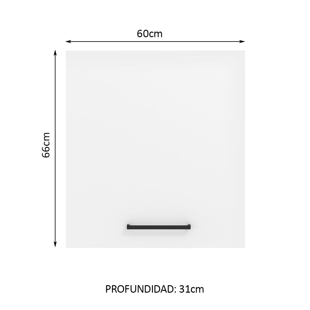 Mueble de Cocina Superior Agata 60 cm 1 Puerta Marrón/Blanco