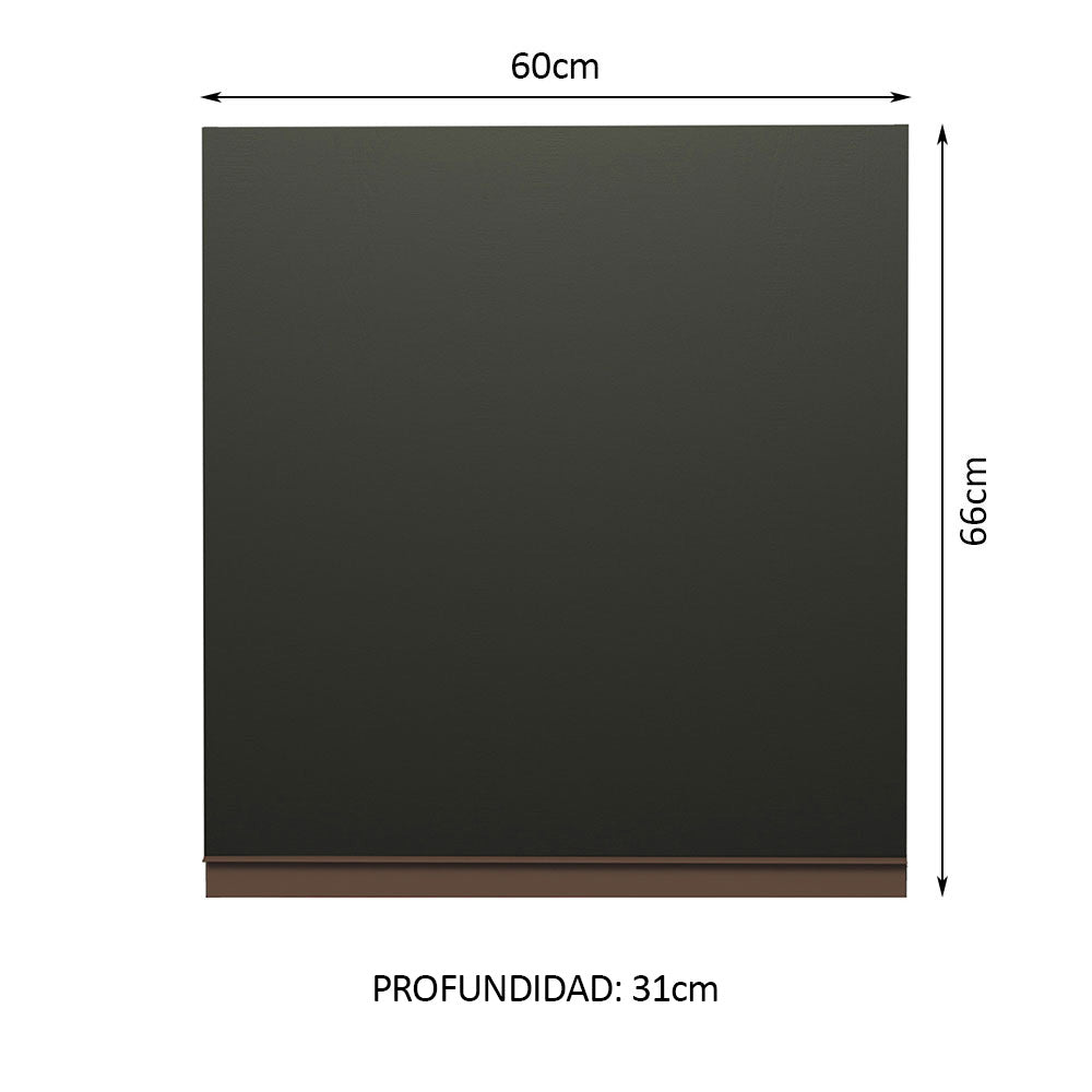 Mueble de Cocina Superior Reims 60 cm 1 Puerta Negro
