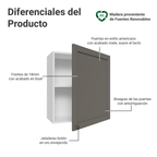 Mueble de Cocina Superior Vik 60 cm 1 Puerta Blanco/Gris