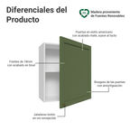 Mueble de Cocina Superior Vik 60 cm 1 Puerta Blanco/Verde