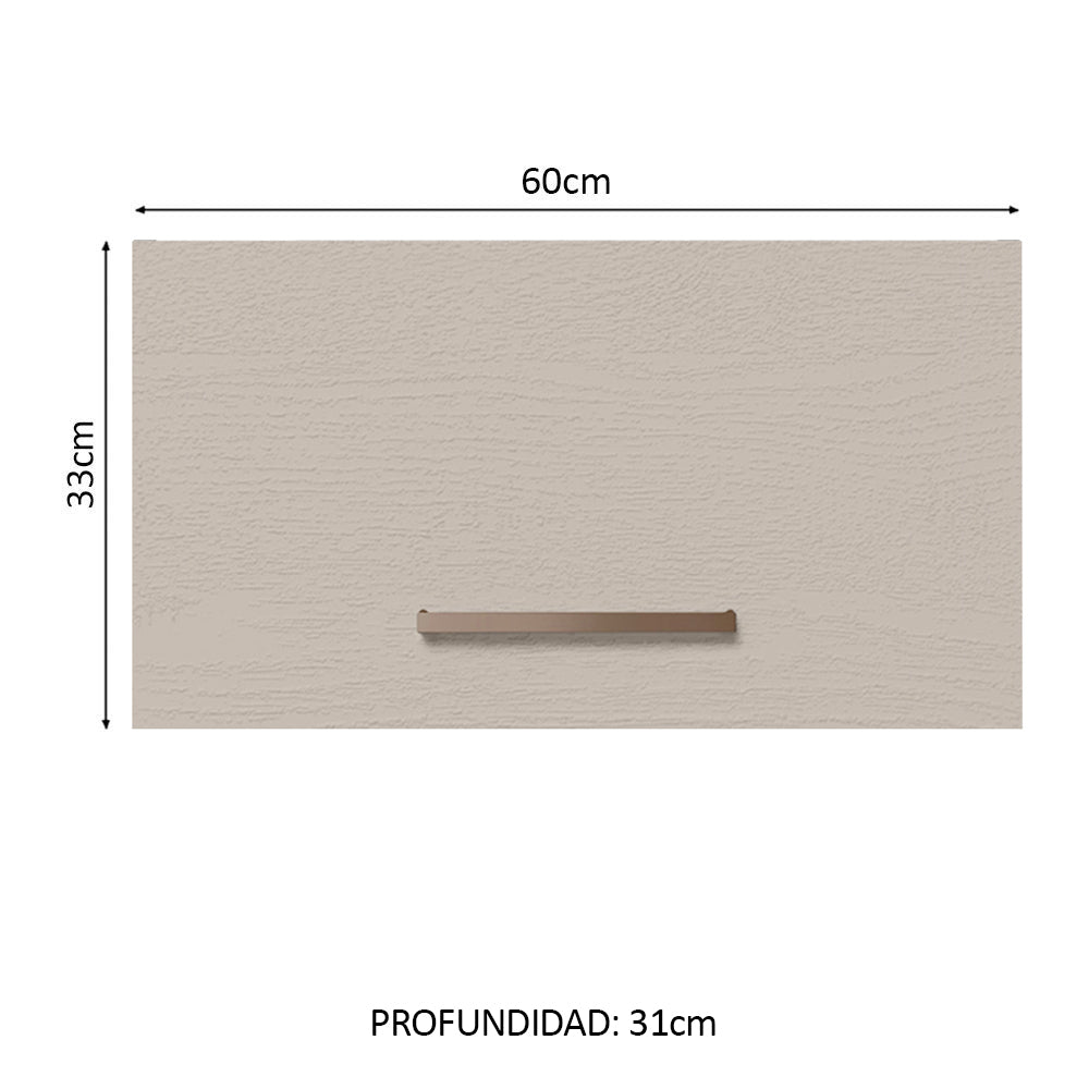 Mueble de Cocina Superior Agata 60 cm 1 Puerta Abatible Blanco/Crema