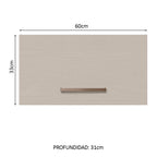 Mueble de Cocina Superior Agata 60 cm 1 Puerta Abatible Marrón/Crema