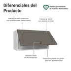 Mueble de Cocina Superior Vik 60 cm 1 Puerta Abatible Blanco/Gris