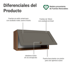 Mueble de Cocina Superior Vik 60 cm 1 Puerta Abatible Marrón/Gris
