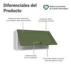 Mueble de Cocina Superior Vik 60 cm 1 Puerta Abatible Blanco/Verde