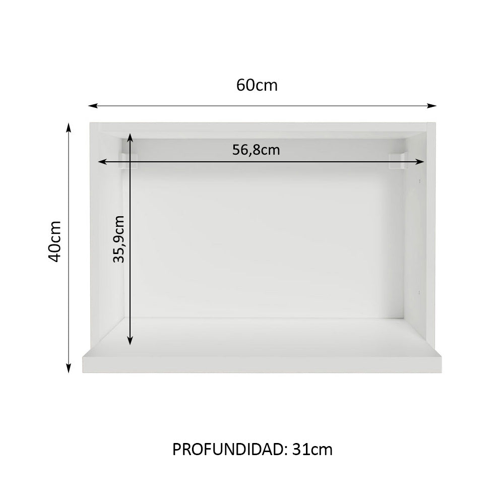 Mueble de Cocina Superior para Hornos Glamy 60 cm Blanco