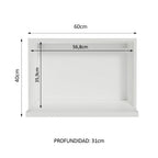 Mueble de Cocina Superior para Hornos Glamy 60 cm Blanco