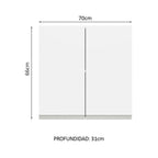 Mueble de Cocina Superior Glamy 70 cm 2 Puertas Blanco