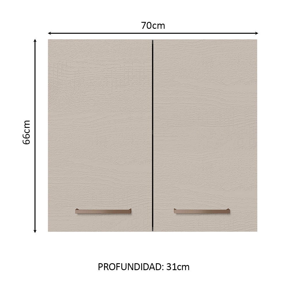 Mueble de Cocina Superior Agata 70 cm 2 Puertas Blanco/Crema