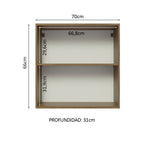 Mueble de Cocina Superior Glamy 70 cm 2 Puertas Marrón