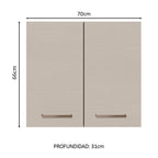 Mueble de Cocina Superior Agata 70 cm 2 Puertas Marrón/Crema