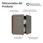 Mueble de Cocina Superior Vik 70 cm 2 Puertas Marrón/Gris