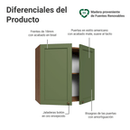 Mueble de Cocina Superior Vik 70 cm 2 Puertas Marrón/Verde