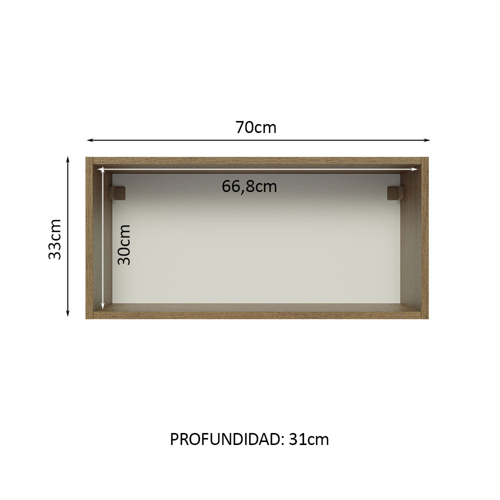 Mueble de Cocina Superior Glamy 70 cm 1 Puerta Abatible Marrón