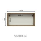 Mueble de Cocina Superior Glamy 70 cm 1 Puerta Abatible Marrón