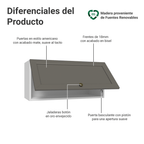 Mueble de Cocina Superior Vik 70 cm 1 Puerta Abatible Blanco/Gris