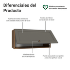 Mueble de Cocina Superior Vik 70 cm 1 Puerta Abatible MarrónGris