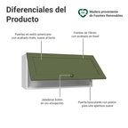 Mueble de Cocina Superior Vik 70 cm 1 Puerta Abatible Blanco/Verde