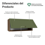 Mueble de Cocina Superior Vik 70 cm 1 Puerta Abatible Marrón/Verde