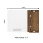 Mueble de Cocina Superior de Esquina Agata 1 Puerta Marrón/Blanco