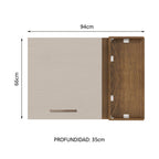 Mueble de Cocina Superior de Esquina Agata 1 Puerta Marrón/Crema