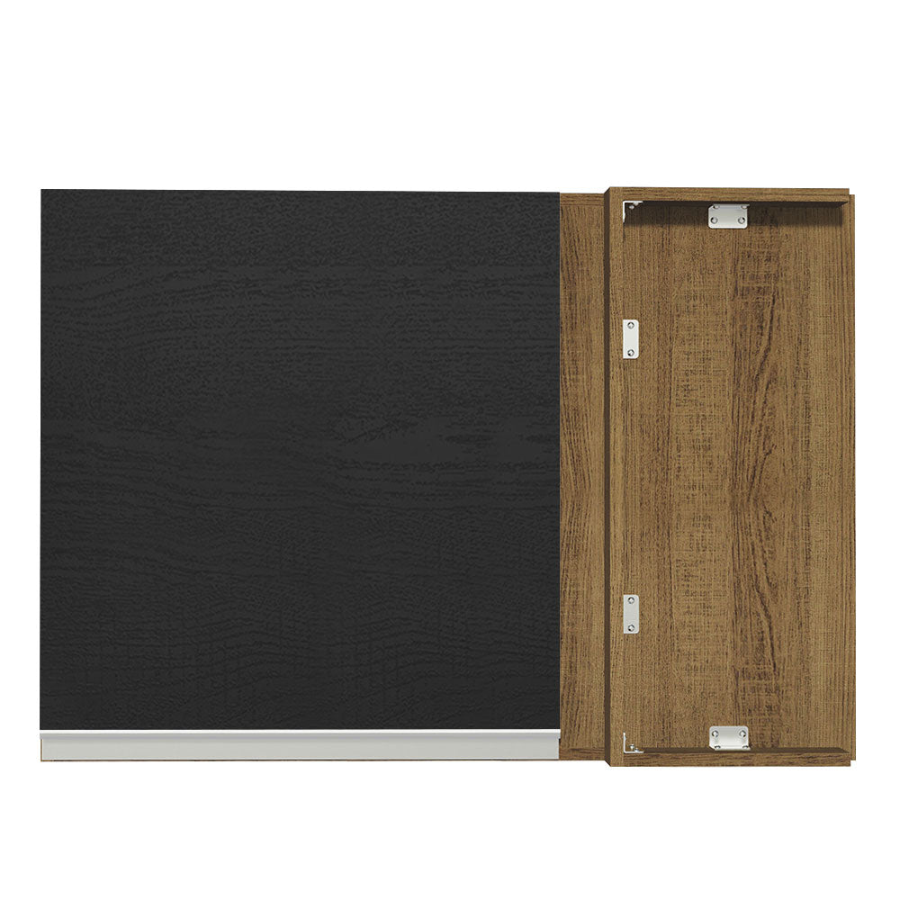 Mueble de Cocina Superior de Esquina Glamy 1 Puerta Marrón/Negro