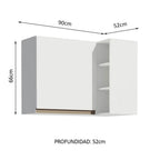 Mueble de Cocina Superior de Esquina Reims 1 Puerta 3 Nichos Blanco