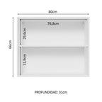Mueble de Cocina Superior Glamy 80 cm 2 Puertas Blanco