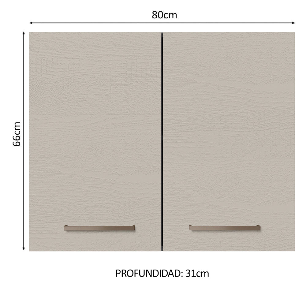 Mueble de Cocina Superior Agata 80 cm 2 Puertas Blanco/Crema
