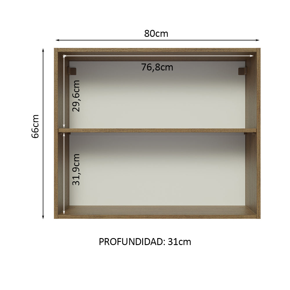 Mueble de Cocina Superior Glamy 80 cm 2 Puertas Marrón