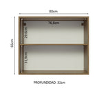 Mueble de Cocina Superior Glamy 80 cm 2 Puertas Marrón