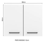Mueble de Cocina Superior Agata 80 cm 2 Puertas Marrón/Blanco