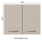 Mueble de Cocina Superior Agata 80 cm 2 Puertas Marrón/Crema