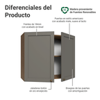 Mueble de Cocina Superior Vik 80 cm 2 Puertas Marrón/Gris