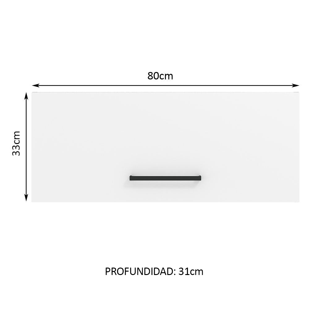 Mueble de Cocina Superior Agata 80 cm 1 Puerta Abatible Marrón/Blanco