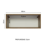 Mueble de Cocina Superior Glamy 80 cm 1 Puerta Abatible Marrón/Blanco