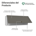 Mueble de Cocina Superior Vik 80 cm 1 Puerta Abatible Blanco/Gris