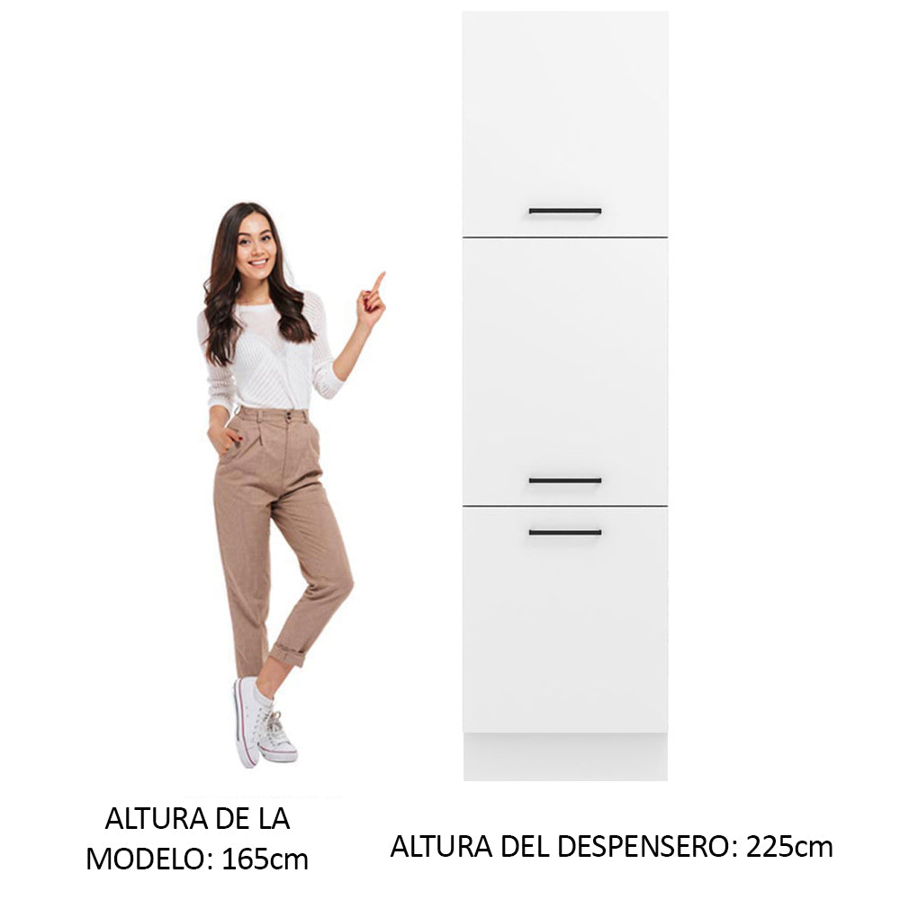 Mueble de Cocina Armario Vertical Agata 3 Puertas Blanco